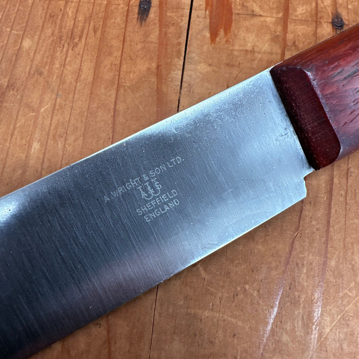 New Old Stock A Wright 8" Bullnose Carbon Steel Rosewood Sheffield