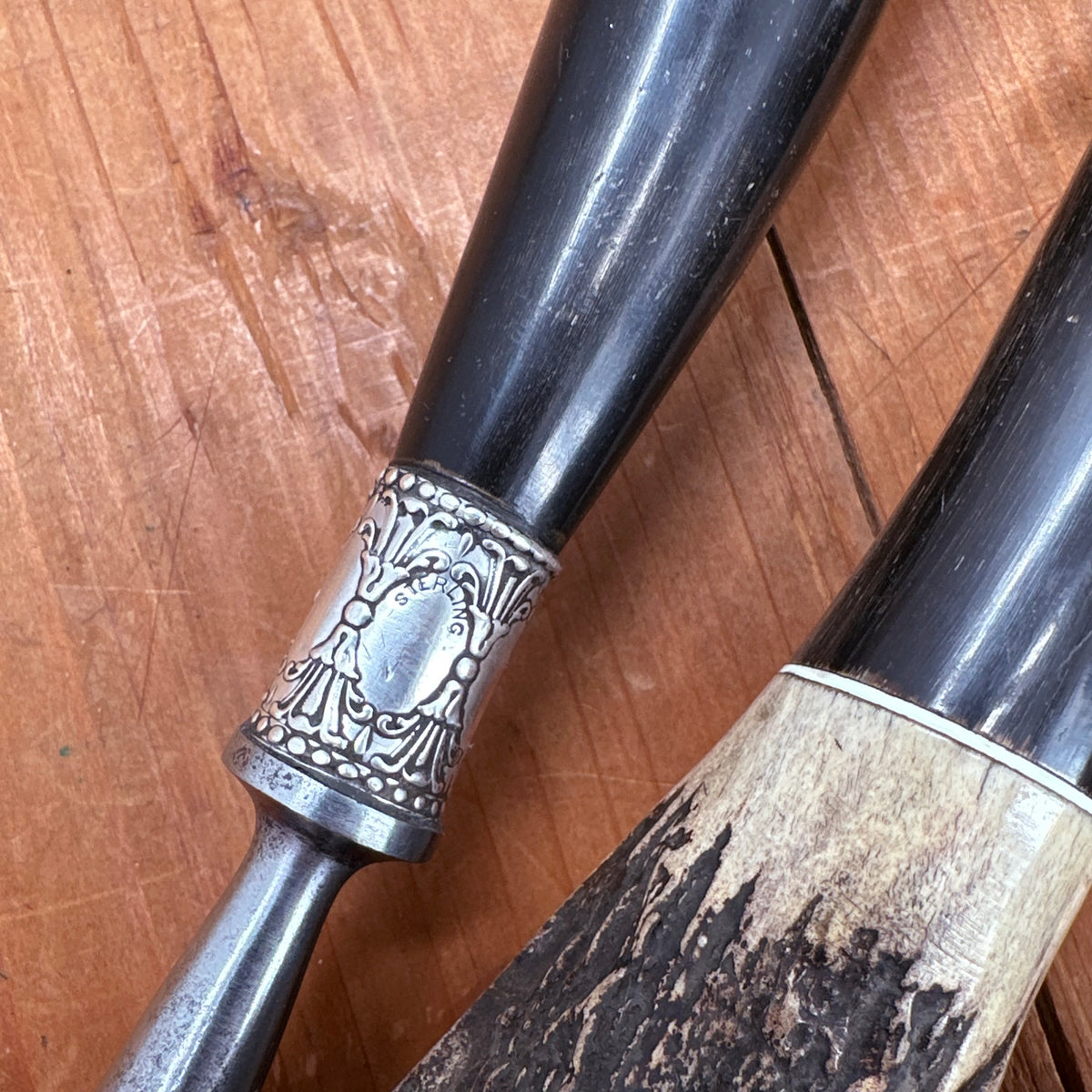 Landers Frary & Clark Aetna Works Carving Set Horn & Crown Stag 1865-1924