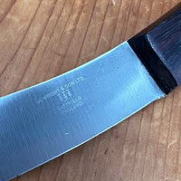New Old Stock A Wright 7" Lg Skinning Knife Carbon Steel Rosewood Brass Rivets Sheffield