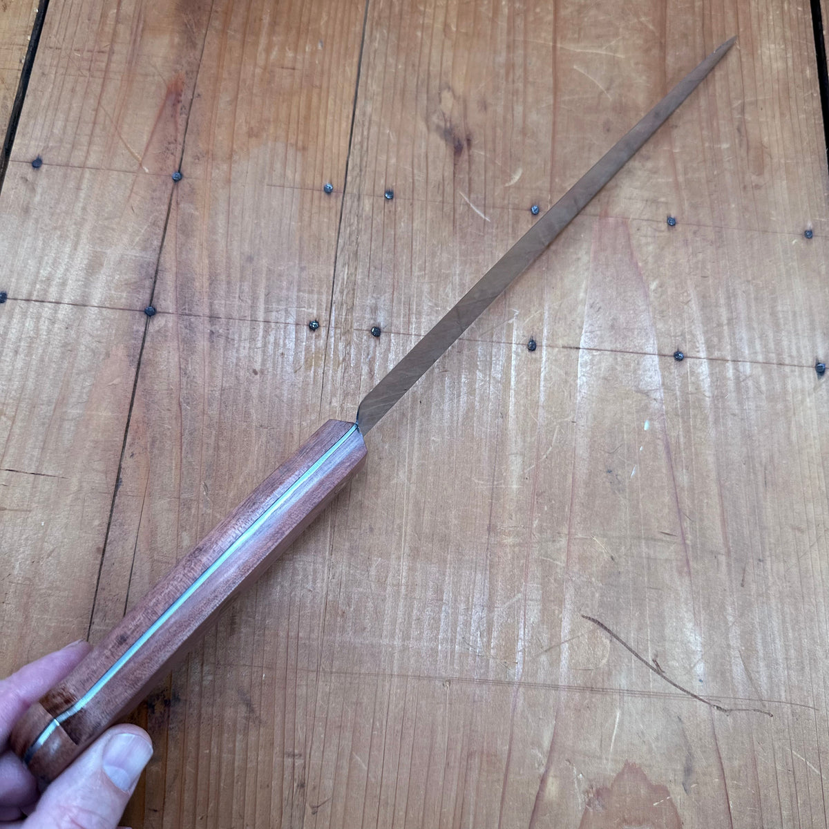 New Old Stock 25cm 10" Slicer Stainless Rosewood Thiers France 1960's-80's?