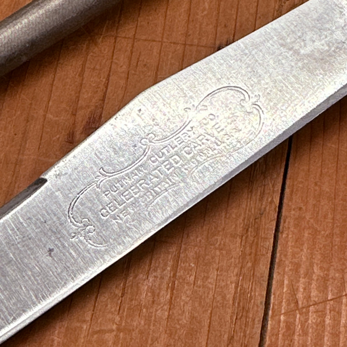 Vintage Putnam Cutlery Co Carving Set Stag Tip 1850-1950