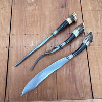 Landers Frary & Clark Aetna Works Carving Set Horn & Crown Stag 1865-1924