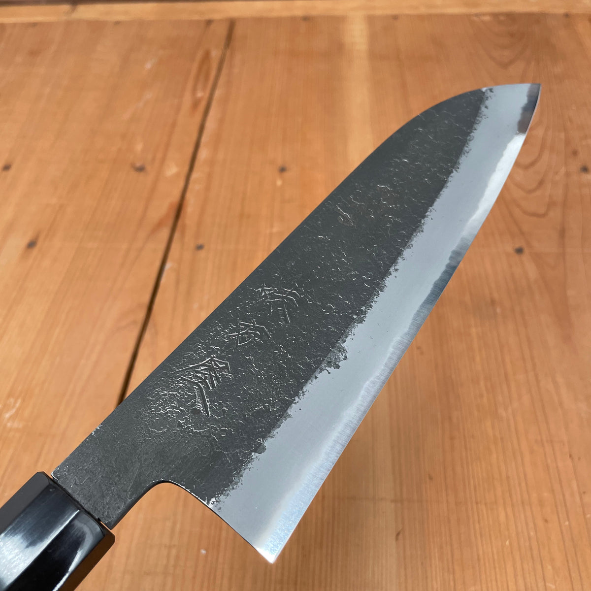 Ajikataya 180mm Santoku Shirogami 2 Kurouchi Ho Wood