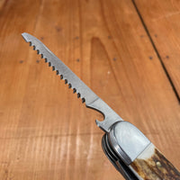 Kaufmann RaMo New Old Stock 4.5" 3 Blade Folding Hunter Stag Solingen