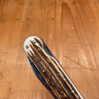 Kaufmann RaMo New Old Stock 4.5" 3 Blade Folding Hunter Stag Solingen