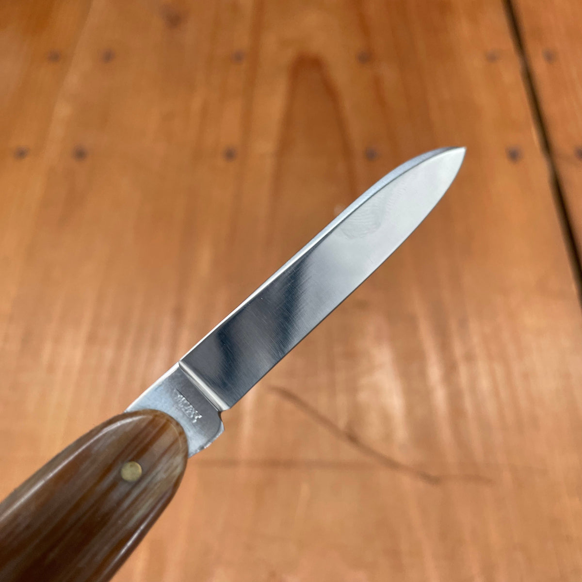 Kaufmann K55K New Old Stock 3.25" 2 Blade Pen Knife Stainless Butterscotch Solingen