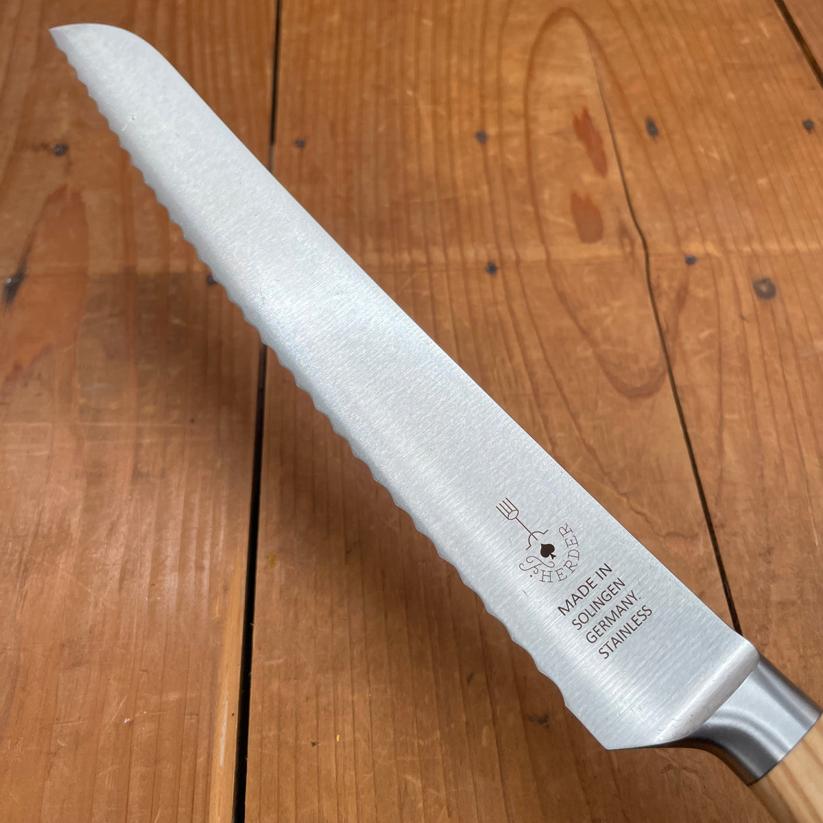 Friedr Herder 8.5" Bread Forged Stainless Olive 1/2 Bolster