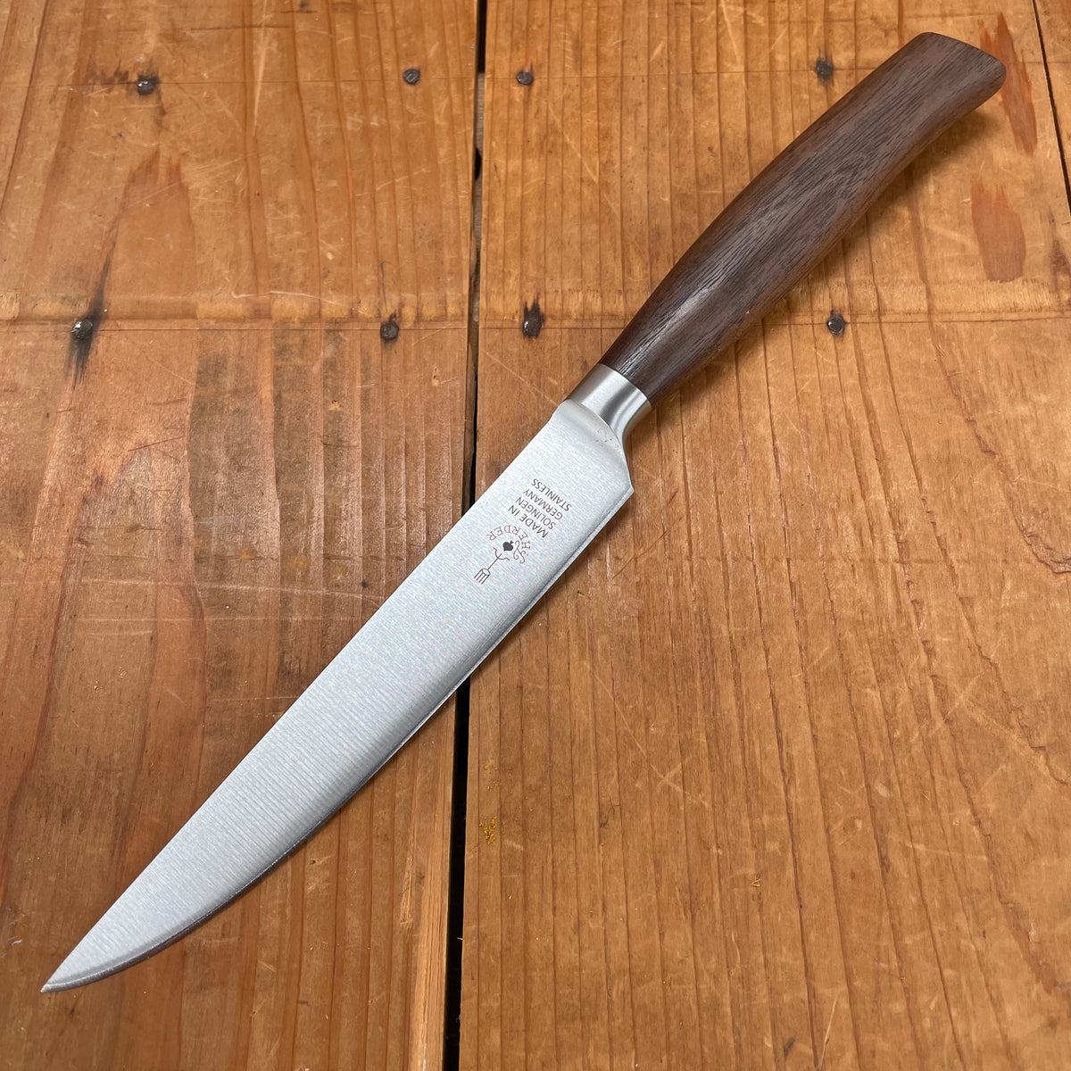 Friedr Herder 4.75" Steak Knife Forged Stainless Walnut 1/2 Bolster