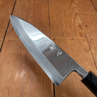 Hatsukokoro Nakagawa 180mm Deba Ginsanko Stainless Ebony Black Buffalo Horn - LEFTY