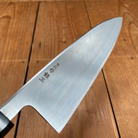 Hatsukokoro Nakagawa 180mm Deba Ginsanko Stainless Ebony Black Buffalo Horn - LEFTY