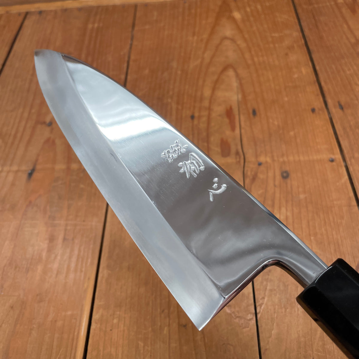 Second - Hatsukokoro Nakagawa 180mm Deba Ginsanko Stainless Ebony Black Buffalo Horn - LEFTY