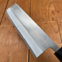 Yoshikane Hamono 165mm Nakiri Shirogami 2 Nashiji Teak Handle