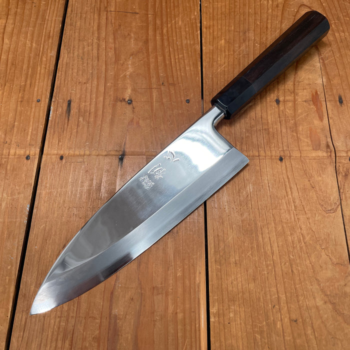 Hatsukokoro Nakagawa 210mm Deba Ginsanko Stainless Ebony Black Buffalo Horn - LEFTY