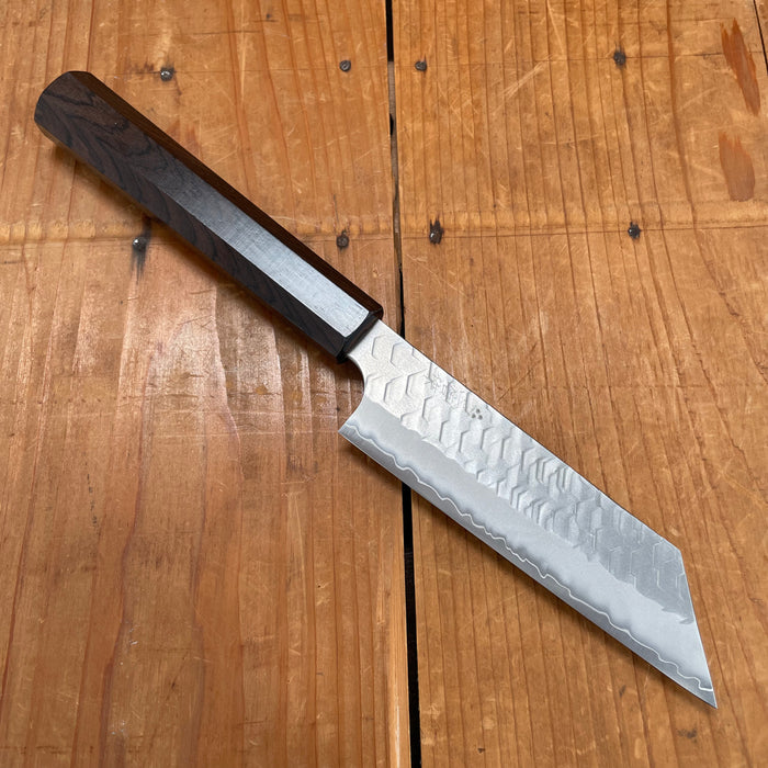 Nigara Hamono 120mm Kiritsuke Petty SG2 Migaki Tsuchime Ebony Handle