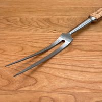 Vintage 14” Fork Hand Forged Carbon Steel Custom Curly Maple & G10 Handle USA 50s-70s