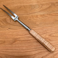 Vintage 14” Fork Hand Forged Carbon Steel Custom Curly Maple & G10 Handle USA 50s-70s