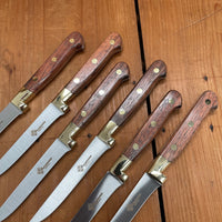 Au Nain Set of 6 Prince Gastronome Steak Knives in Kotibe with Box