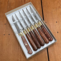 Au Nain Prince Gastronome Steak Knife Set Stainless Kotibe Handles with Box - 6 Pieces