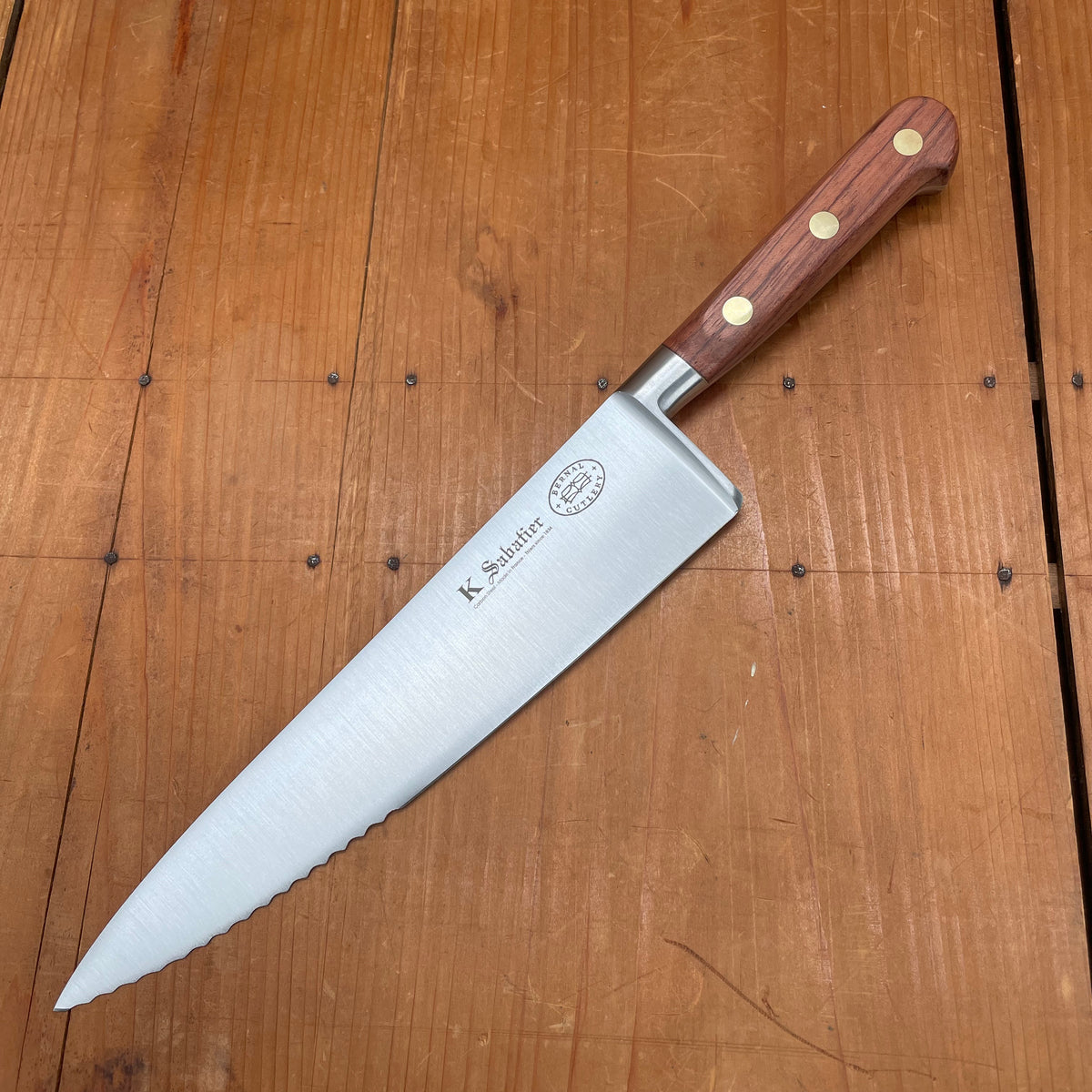 K Sabatier x Bernal Cutlery Nouvel Ideal 9" Chef with Serrated Tip Carbon Palissander