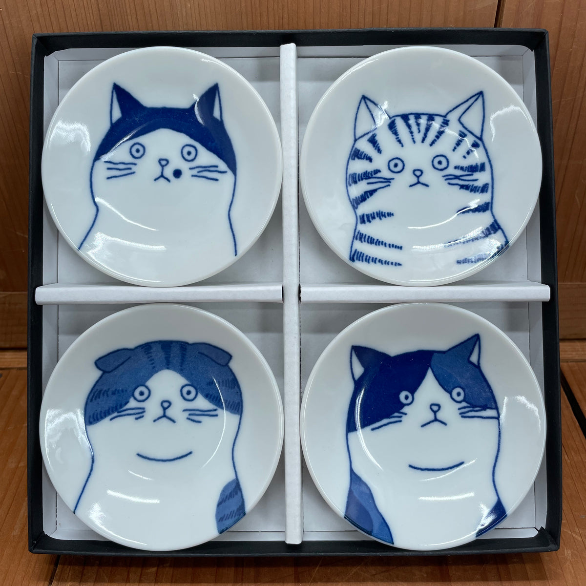 Ceramic Cat Sauce Plates - Set of 4