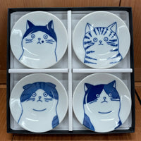 Ceramic Cat Sauce Plate Set - 4 Pieces