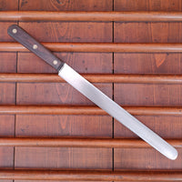 Unmarked 12" Round Tip Slicer Carbon Steel Rosewood  American 1930's-60's