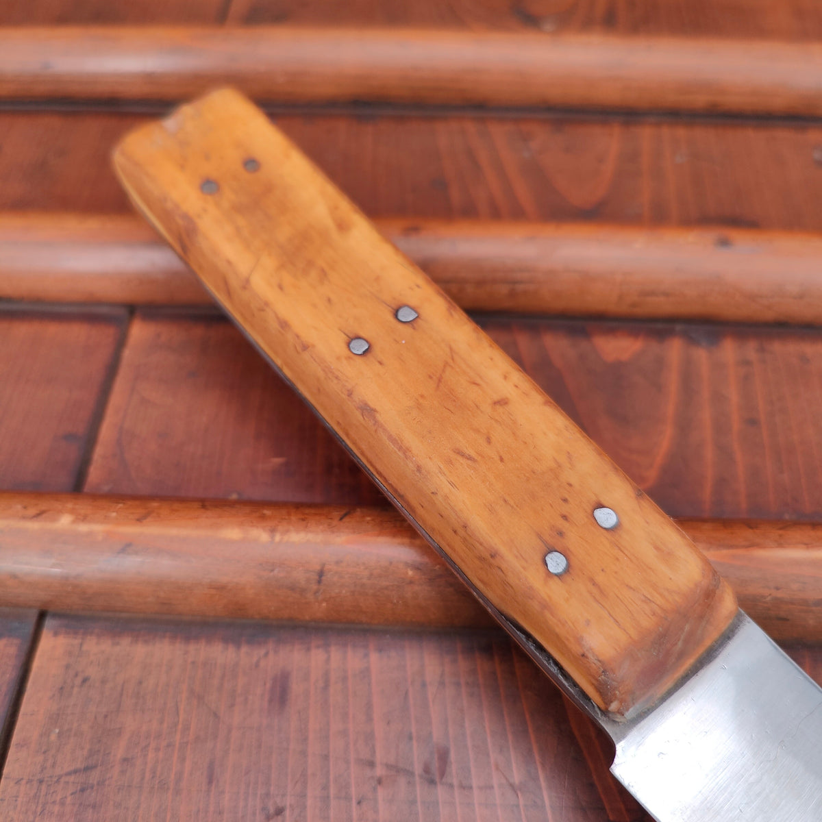 A J Jordan 10" Butcher Scimitar Double Shear Steel Boxwood is 1871-1927