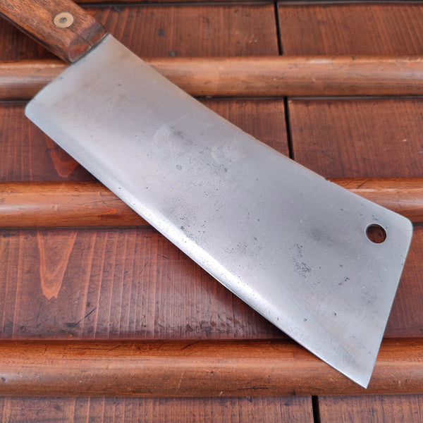 Bourgade 7" Cleaver Carbon Steel Rosette Rivets 1930's-50's? 10oz