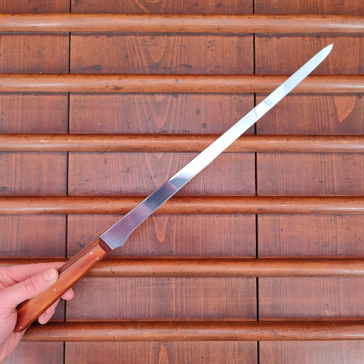 KA-BAR 11.75" Semi Flex Epicure Slicer Chrome Plated Carbon Steel with Box 1940s-50s