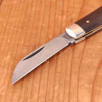 A Wright & Son 3 1/2" Barlow Tackler Pocket Knife Carbon Steel Ebony