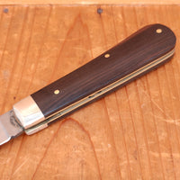 A Wright & Son 4" Lambsfoot Pocket Knife Carbon Steel Ebony