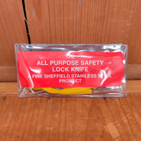 New Vintage The All Purpose Safety Lock Knife 4" Lockback All Stainless with Lanyard Sheffield