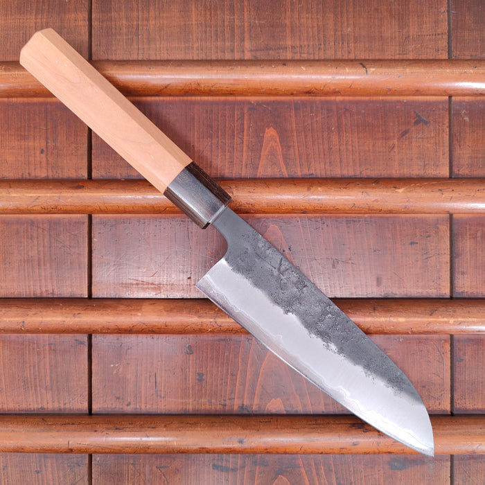 Hitohira Futana SB 170mm Santoku Aogami Super Kurouchi Cherry Wood