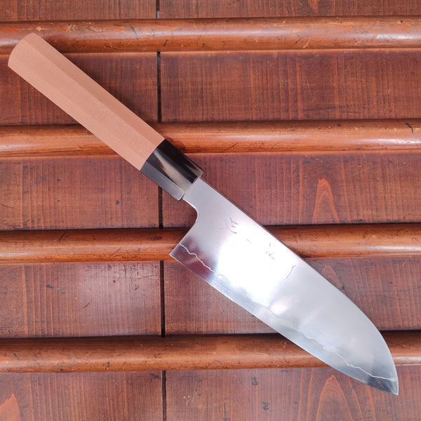 Hitohira Kikuchiyo Izo 180mm Santoku Ginsanko Yakusugi Cedar