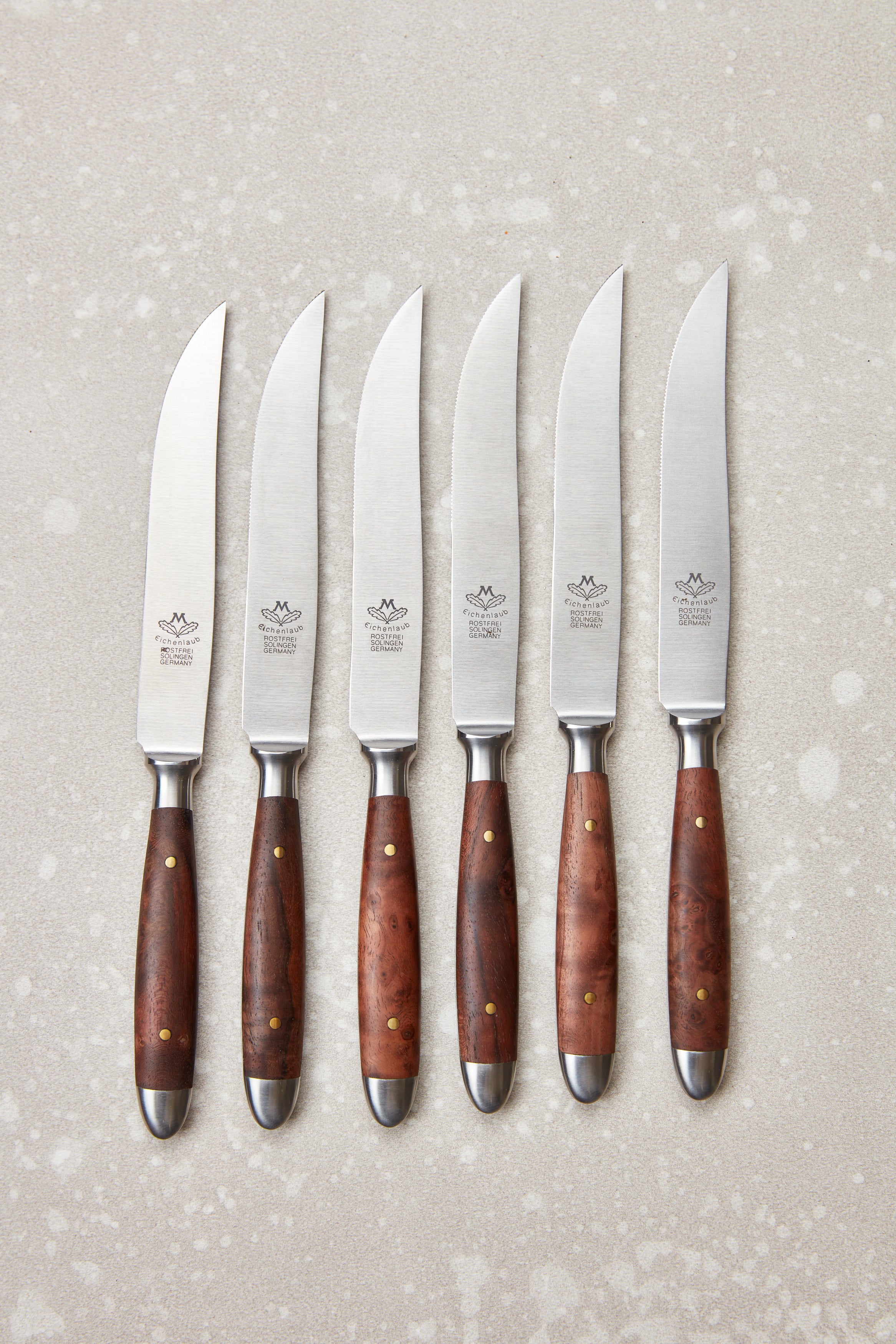Eichenlaub テーブルナイフ Eichenlaub Forged Tableware Steak Knife Set Stainless Walnut Matte
