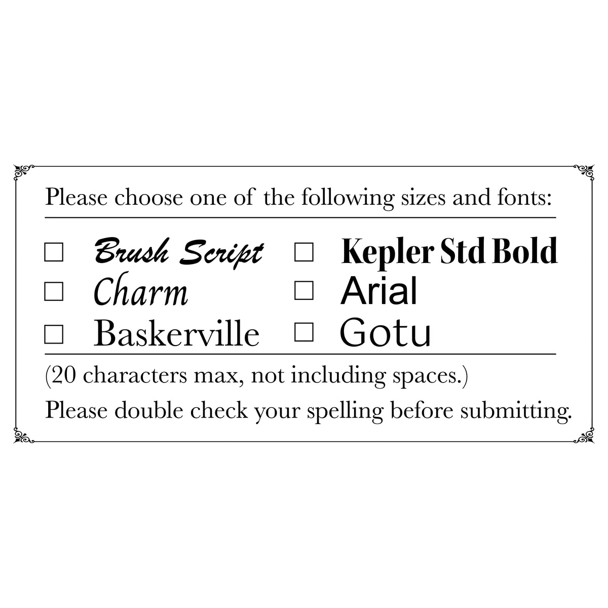 Engraving Services—Please add note, font, and knife choice.