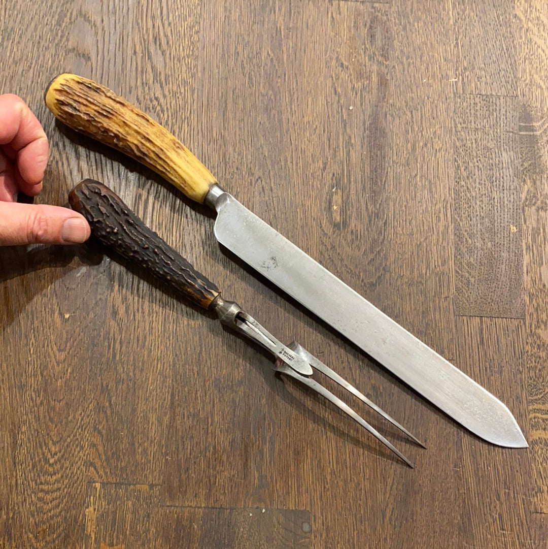 Joseph Rodgers & Sons Cutlers to His Majesty Carving Knife & Fork 1901 to 1948 pre 1930?