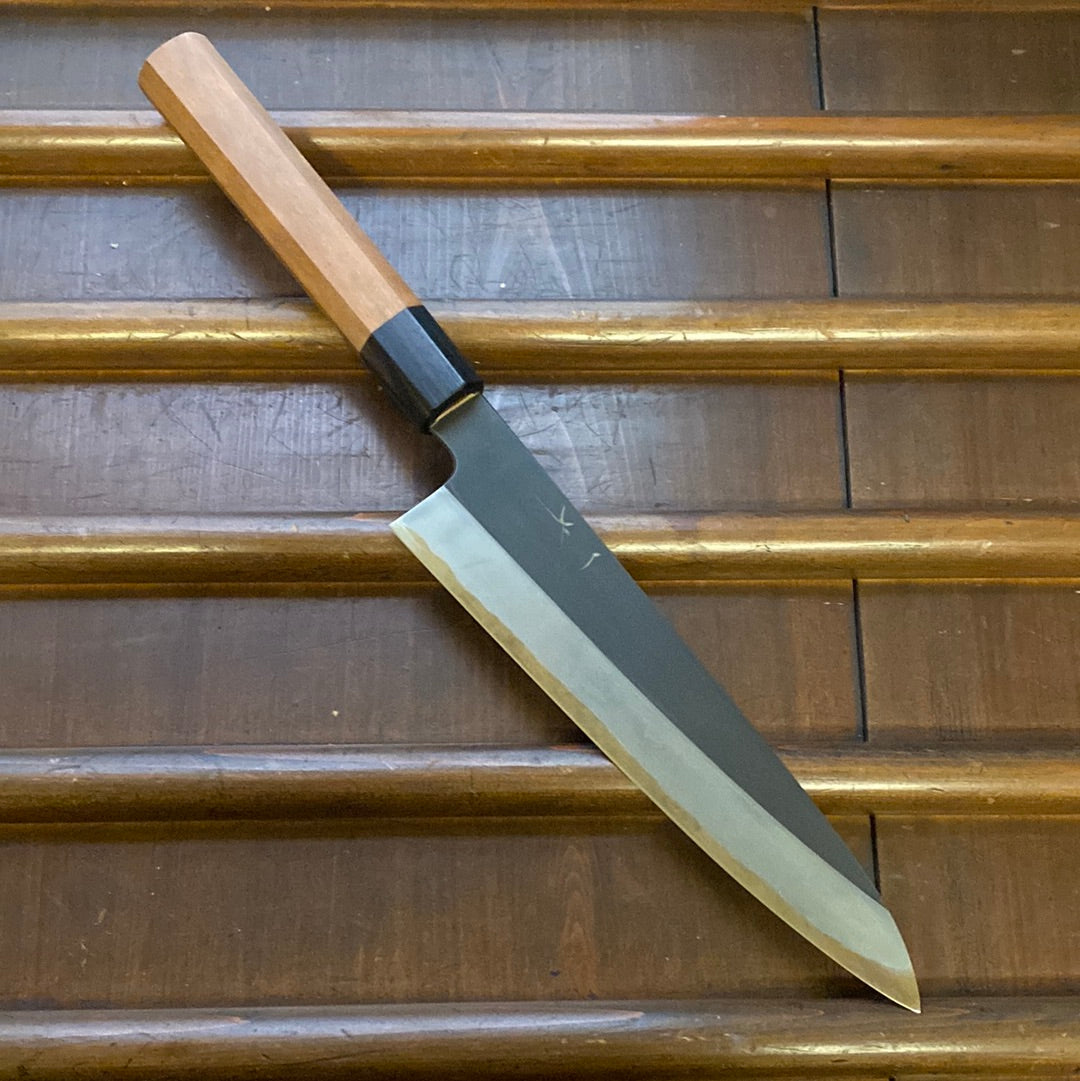 Hitohira Kikuchiyo Kyuzo 210mm Gyuto Iron Clad Shirogami 2 Oct Cherry / Ebony