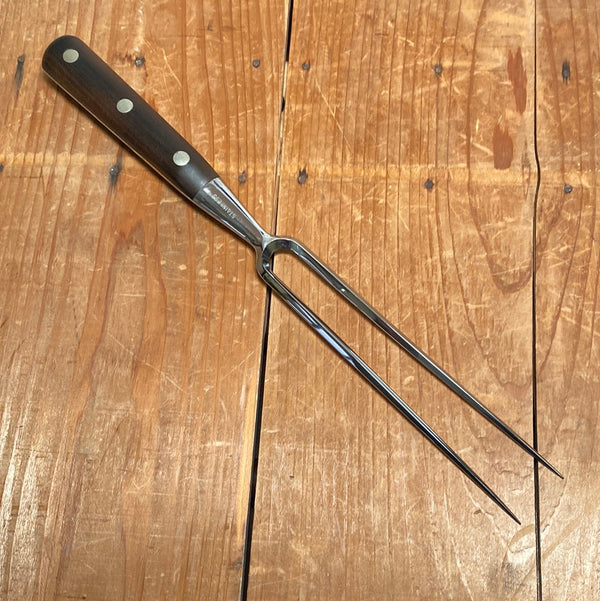 Sabatier Trumpet / Ancien Maison 6” Bayonet Fork Stainless Walnut France 1950’s