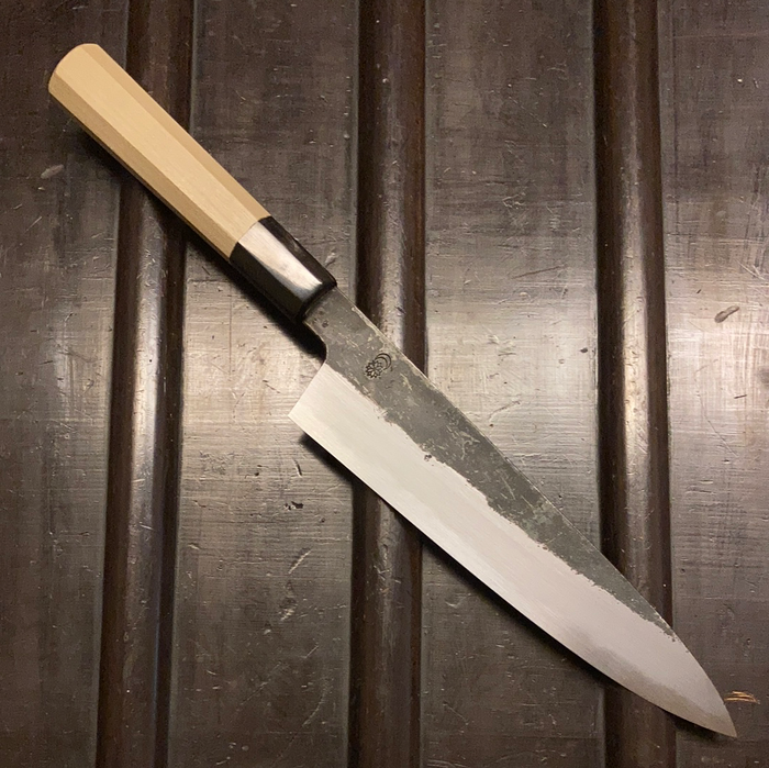 Sakai Kikumori 'Kikuzuki Kuro' 210mm Gyuto - Shirogami 2