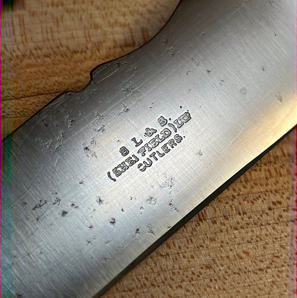 SL&S Sheffield Ltd Cutlers Carving Set Carbon Steel & Stag ~1900-1920