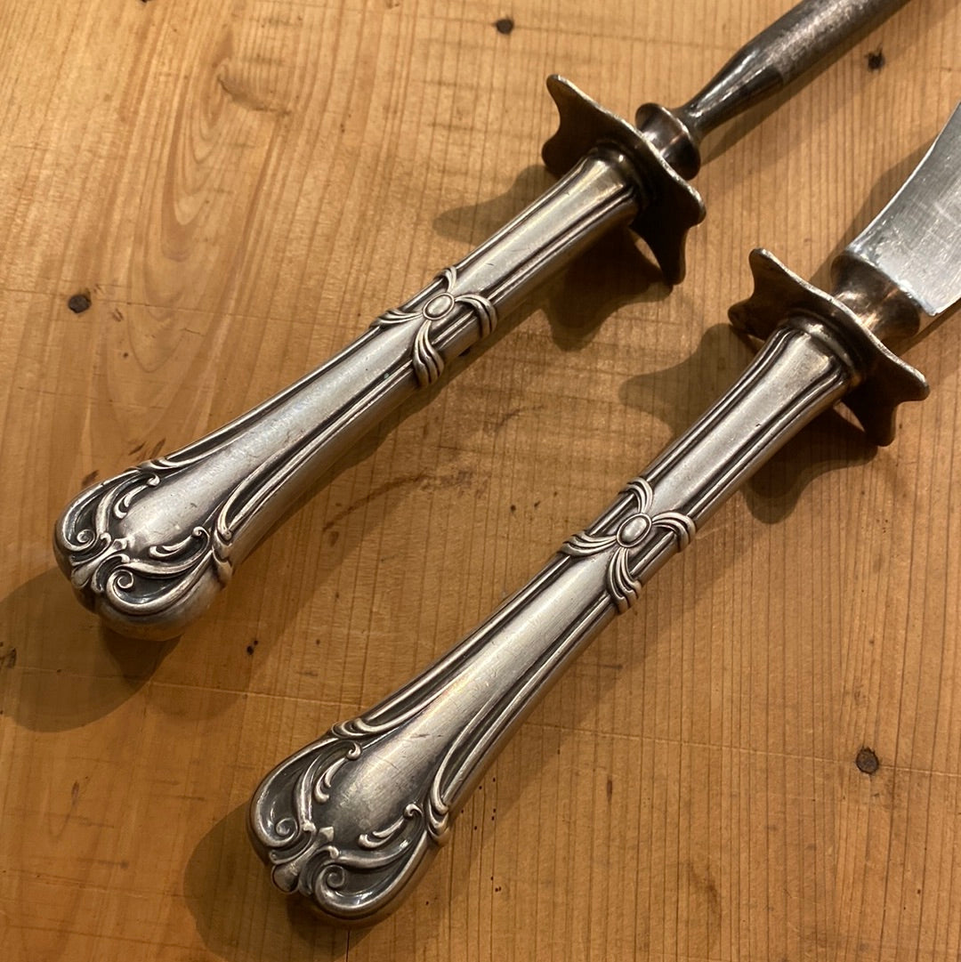 Keen Kutter Carving Knife & Steel Carbon Steel & Silverplate 1920’s?