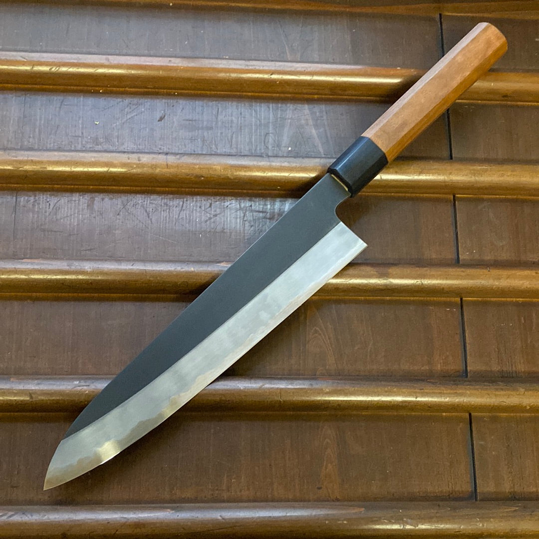 Hitohira Kikuchiyo Kyuzo 240mm Gyuto Iron Clad Shirogami 2 Oct Cherry / Ebony