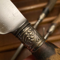 American Cutlery Co 3pc Carving Set Carbon Steel Stag c1900-1920
