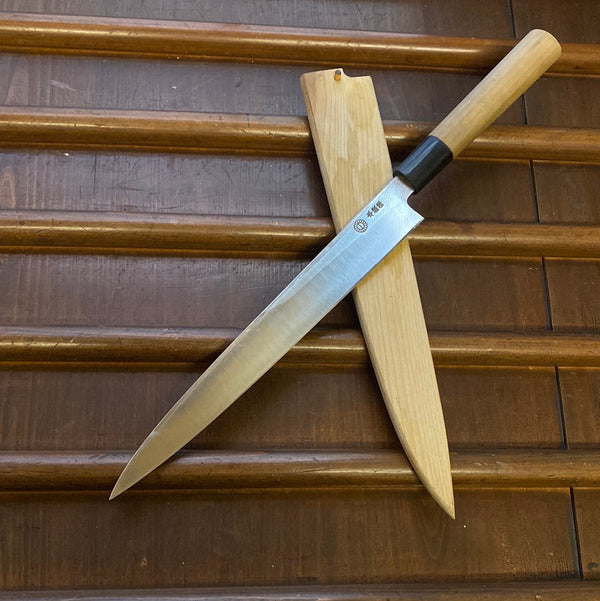 Kikuichi 240mm Yanagi Hon Tan Ren Shirogami 2 W Saya