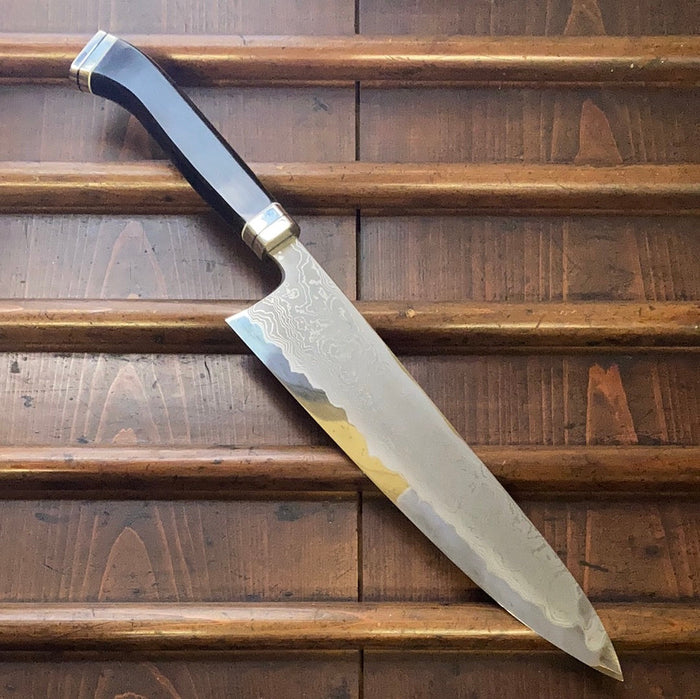 Hitohira Tanaka Kyuzo 240mm Gyuto Aogami 1 Damascus Ebony Handle (Fusion)
