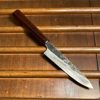 Javanese 150mm Petty Leaf Spring Steel Kurouchi Octagonal Rosewood