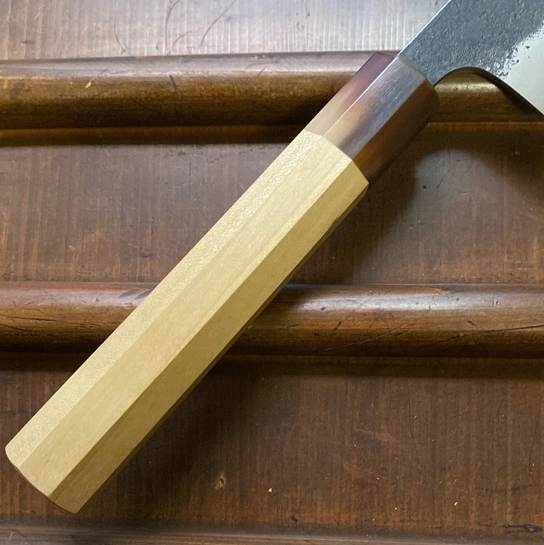 Konosuke Madei Sumiiro 240mm Gyuto SLD Kurouchi Nashiji - by Nihei - Blonde Horn