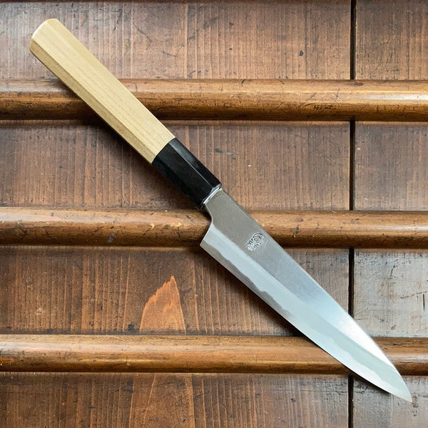 Sakai Kikumori Kikuzuki Kasumi 150mm Petty Shirogami 2 with Saya