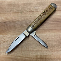 Unmarked 3 3/4” Jack Knife Carbon Steel Bone Hafts